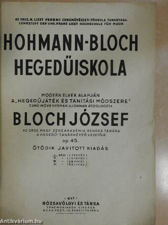 Hohmann-Bloch Hegedűiskola I.