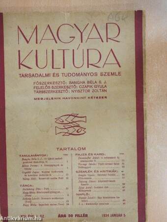 Magyar Kultúra 1934. január 5.