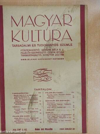 Magyar Kultúra 1934. január 20.
