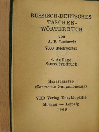 Russisch-Deutsches Taschenwörterbuch (minikönyv)