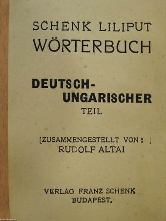 Schenk Liliput Zsebszótára - Német-magyar rész (minikönyv)