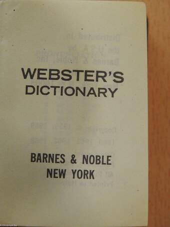 Webster's dictionary and english grammar (minikönyv)