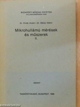 Mikrohullámú mérések és műszerek II.