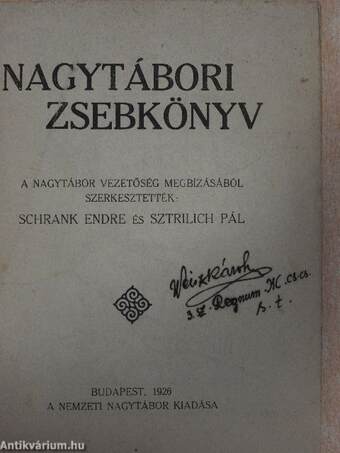 Nagytábori Zsebkönyv 1926