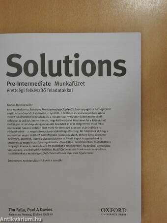 Solutions - Pre-Intermediate - Munkafüzet