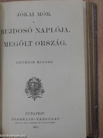 Szomoru napok/Bujdosó naplója/Megölt ország