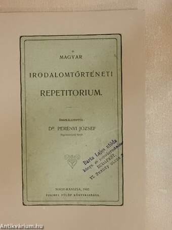 Magyar irodalomtörténeti repetitorium