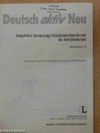 Deutsch aktiv Neu 1A - Arbeitsbuch