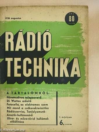 Rádió Technika 1936. augusztus