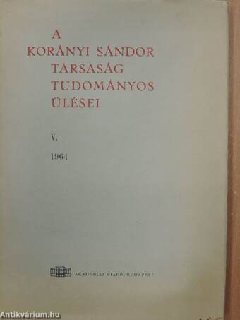 A Korányi Sándor Társaság tudományos ülései V.