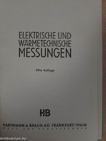 Elektrische und wärmetechnische Messungen