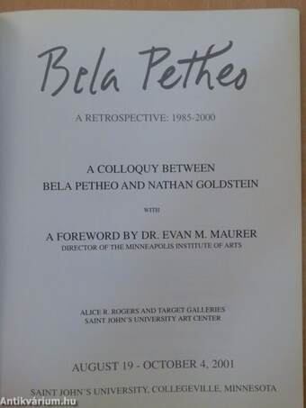 Bela Petheo - A Retrospective: 1985-2000