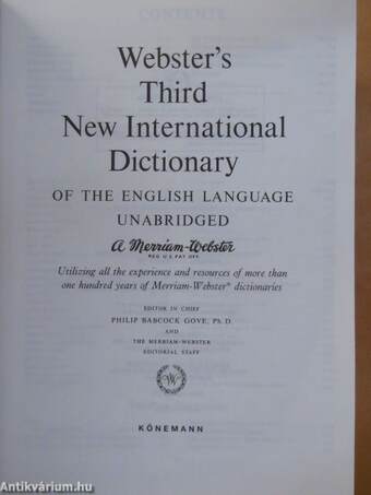 Webster's Third New International Dictionary of the english language unabridged