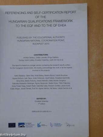 Referencing and Self-certification Report of the Hungarian Qualifications Framework to the EQF and to the QF-EHEA