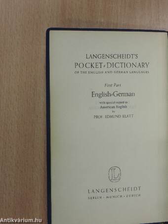 Langenscheidts Taschenwörterbuch der Englischen und Deutschen sprache I-II.