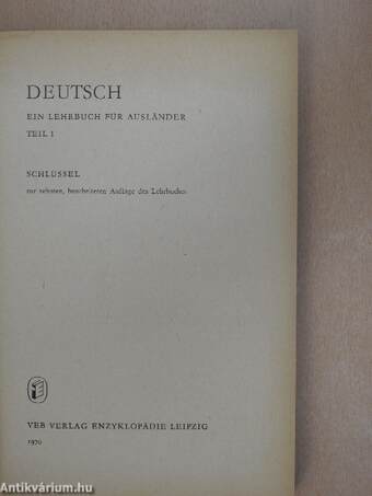 Deutsch - Ein Lehrbuch für Ausländer - Schlüssel 1.