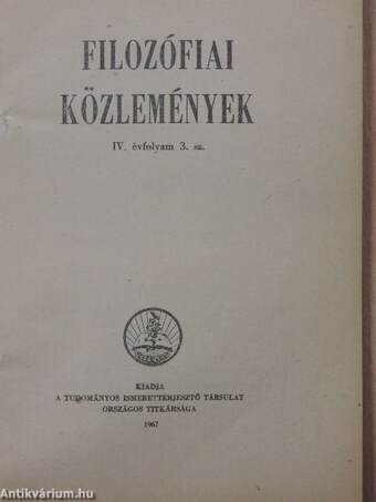 Filozófiai közlemények 1967/3.