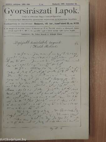 Gyorsirászati Lapok 1899-1900. (nem teljes évfolyam)/1900-1901. január-december/1901-1902. január-december/1902-1903. (nem teljes évfolyam)