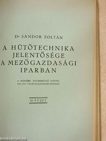 A Mérnöki Továbbképző Intézet kiadványai XII.