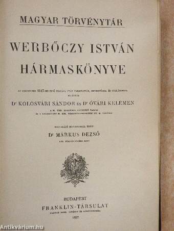 Werbőczy István Hármaskönyve