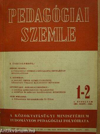 Pedagógiai Szemle 1951. szeptember-december