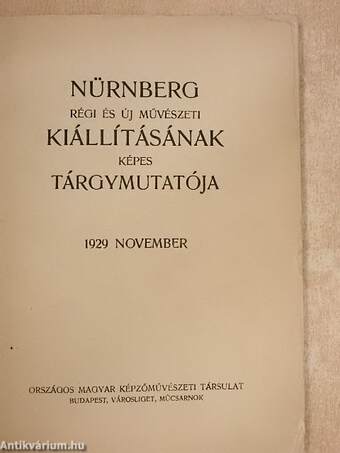 Nürnberg régi és új művészeti kiállításának képes tárgymutatója