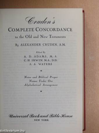 Cruden's Complete Concordance to the Old and New Testaments