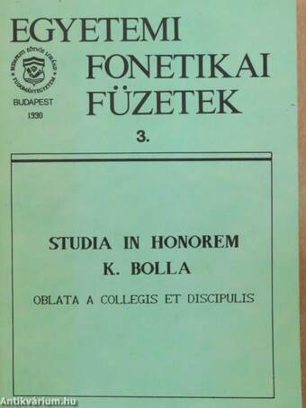 Studia in honorem K. Bolla