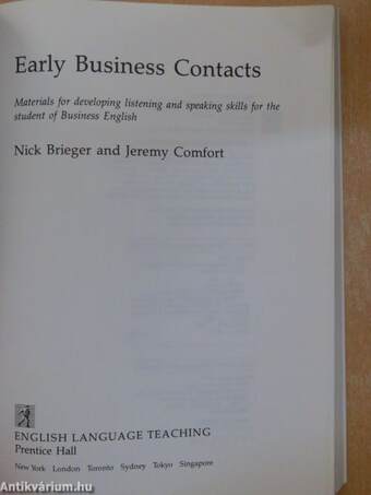 Early Business Contacts