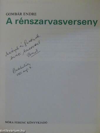 A rénszarvasverseny (dedikált példány)