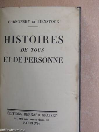 Histoires de tous et de personne