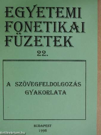 A szövegfeldolgozás gyakorlata