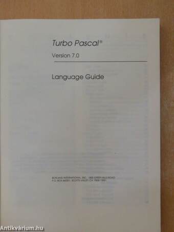 Turbo Pascal Version 7.0