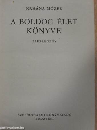 A boldog élet könyve