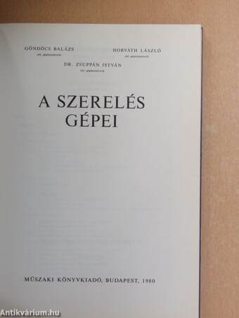 A szerelés gépei