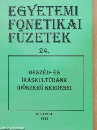 Beszéd- és íráskultúránk időszerű kérdései