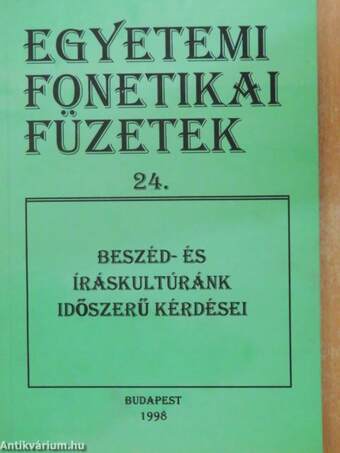 Beszéd- és íráskultúránk időszerű kérdései