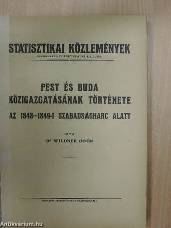 Pest és Buda közigazgatásának története az 1848-1849-i szabadságharc alatt