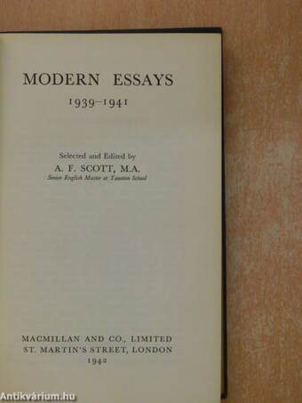 Modern Essays 1939-1941