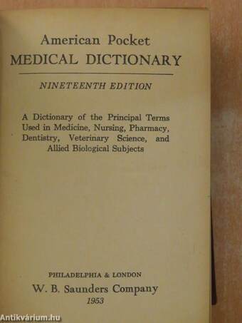 American Pocket Medical Dictionary