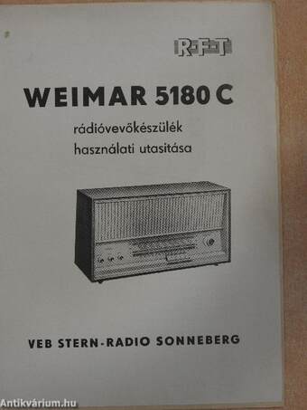 Weimar 5180 C rádióvevőkészülék használati utasítása