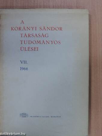 A Korányi Sándor Társaság tudományos ülései VII.