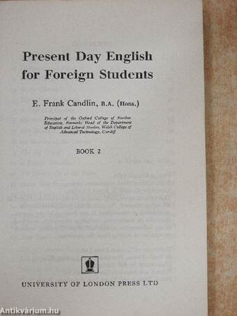 Present Day English for Foreign Students Book 2.