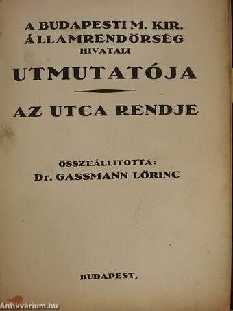 Az utca rendje 1934