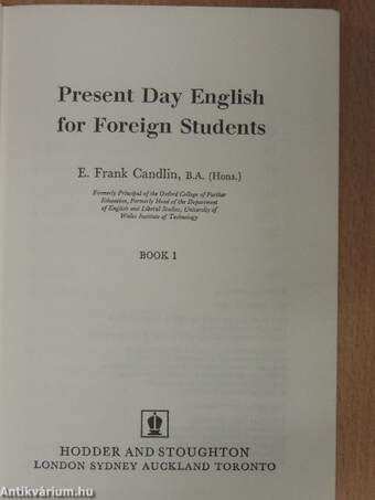 Present Day English for Foreign Students Book 1.