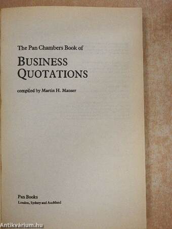 The Pan Chambers Book of Business Quotations