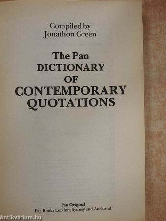 The Pan Dictionary Of Contemporary Quotations