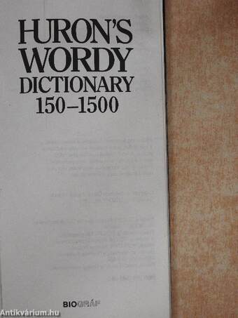 Huron's wordy dictionary 150-1500