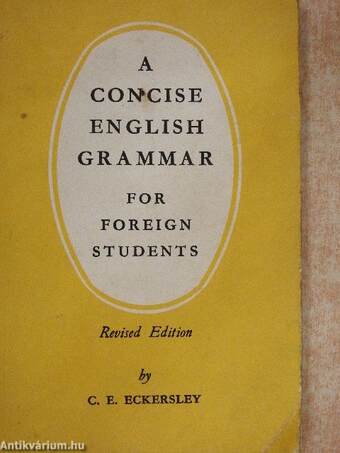 A Concise English Grammar for Foreign Students