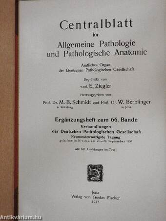 Verhandlungen der Deutschen Pathologischen Gesellschaft 29. Tagung